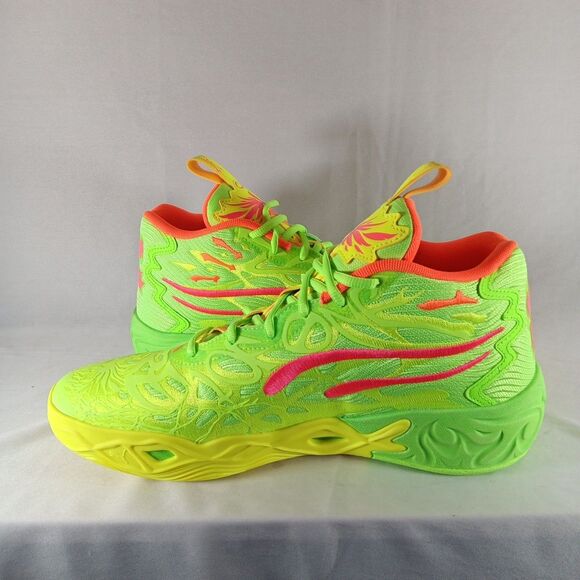 Puma LaMelo Ball MB.04 Basketball Sneaker (311421-01) Men’s Sz 9 Neon Green Mid